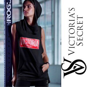 Victoria's Secret Sport | Black Sleeveless Racerback Hoodie | Size Extra Small